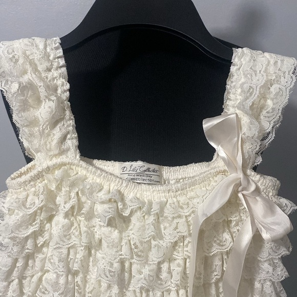 D Liles Collection Vintage Inspired Lace Dress Flower Girl Rustic Wedding - Picture 2 of 10